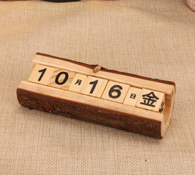 Calendario de madera Vintage Diy Calendario de escritorio Agenda organizador planificador diario Oficina Mesa Kawaii Accesorios: Default Title