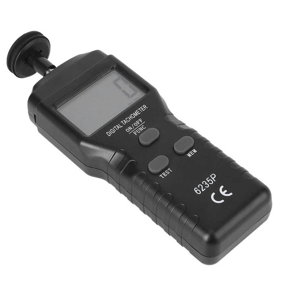 Intelligent Digital Tachometer 6235p Smart LCD Digital Tachometer 1.0-19999 rpm Contact-Type Tach Speed Gauge Tester