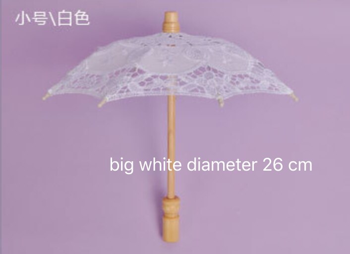 Weißer Spitzen-Regenschirm für Hochzeit, Braut, Restonic, weißer Holzgriff, kreatives Handwerk, Regenschirm, Regen, Frauen, Schießen, Requisiten, verheiratet,: verrotten