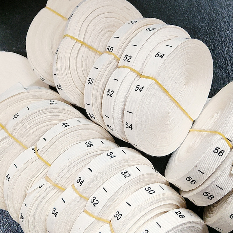 Nombre taille étiquettes 100PCS Coton vêtements impression étiquette de taille 28 30 32 34 36 38 40 42 44 46 48 50 52 54 56 58 60 accessoire De Vêtement