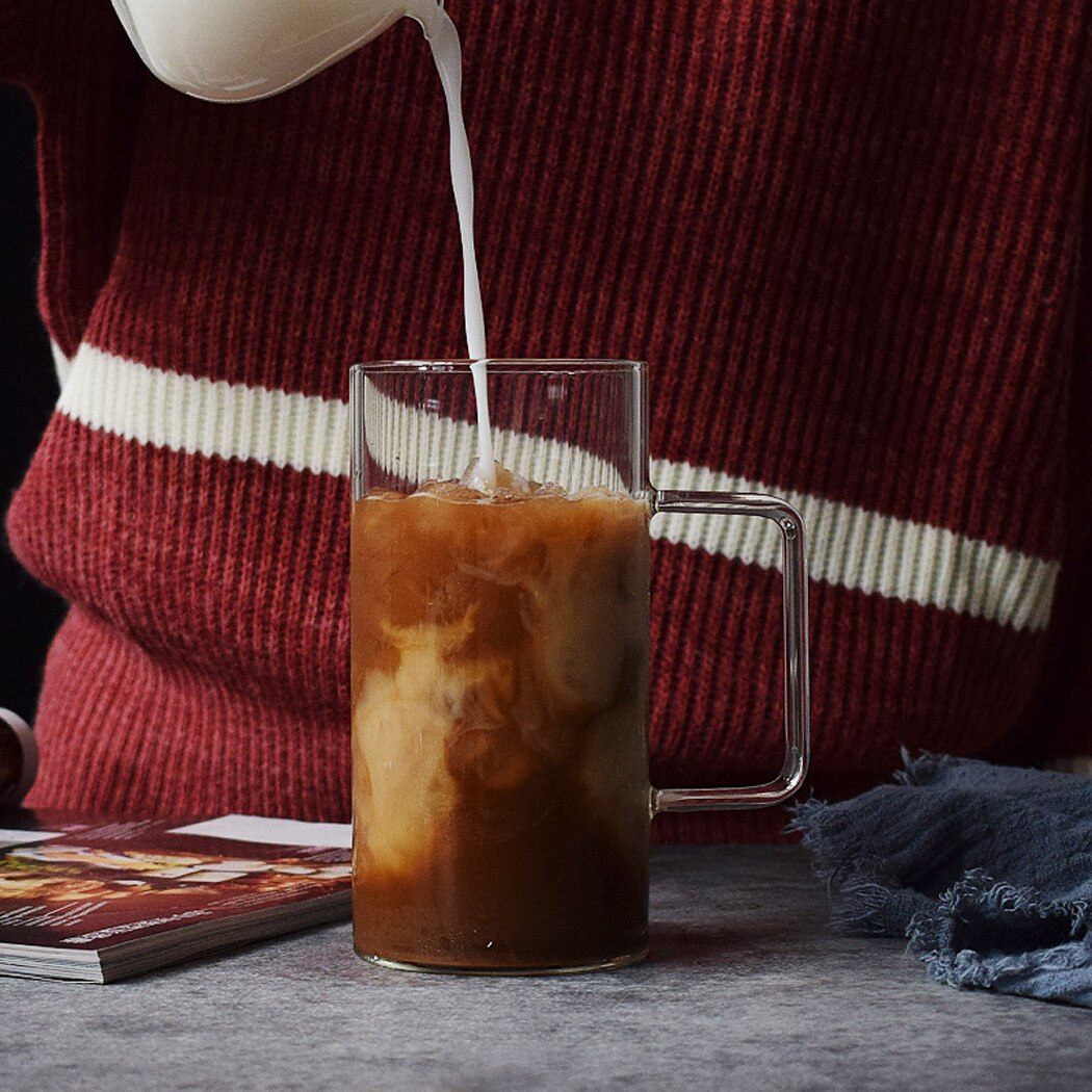 Large 700ml Coffee Mug Handmade Heat Resistance Clear Glass Coffee Mug Tea Milk Juice Water Beer Drinking Mug Office Drinkware
