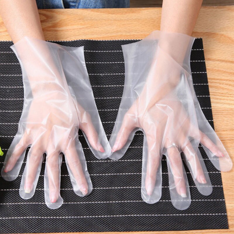 100 st kökshandskar engångshandskar oljetätande måltidshandskar förtjockade cpe halkskydd bbq sterila mathandskar köksutrustning