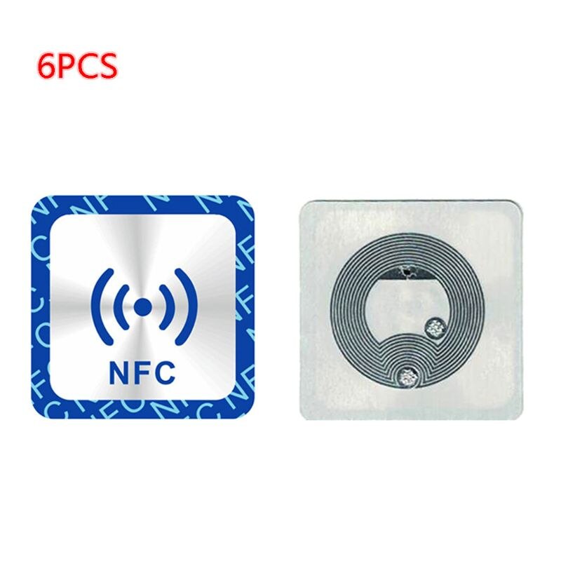 6PCS Universal NFC Ntag213 Tag Anti Metal Sticker NTAG 213 Metallic Badges Label G92E