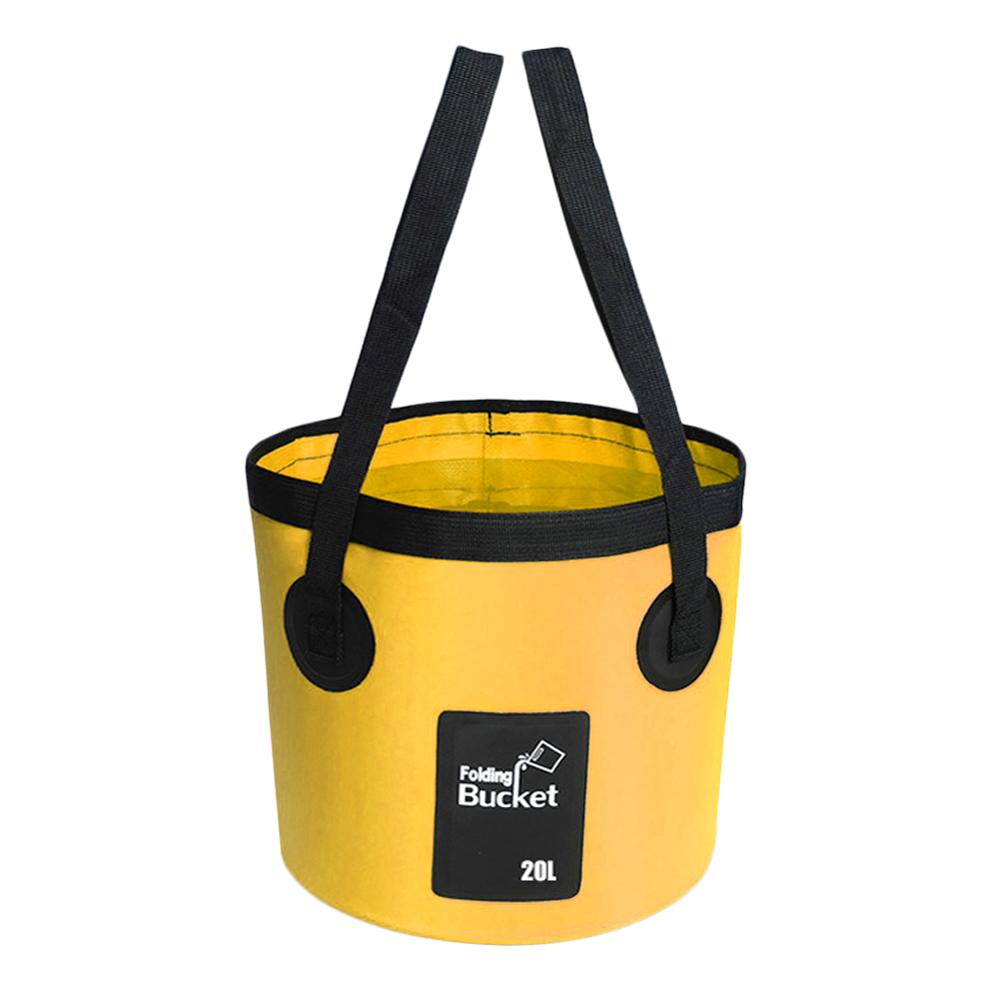 12L 20L Fishing Bucket Folding Bucket Outdoor Fishing Box Car Wash Bucket Integrated Molding Camping Tools Fishing Accessories: yellow 20L