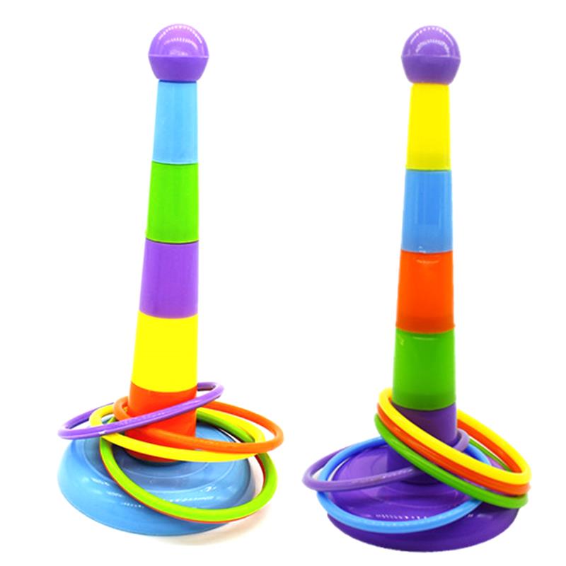 Juego de anillos de plástico para pájaros, juguete de inteligencia para entrenar loros, anilla para lanzar, altura ajustable, creativa, juguetes de aves, suministros de aves