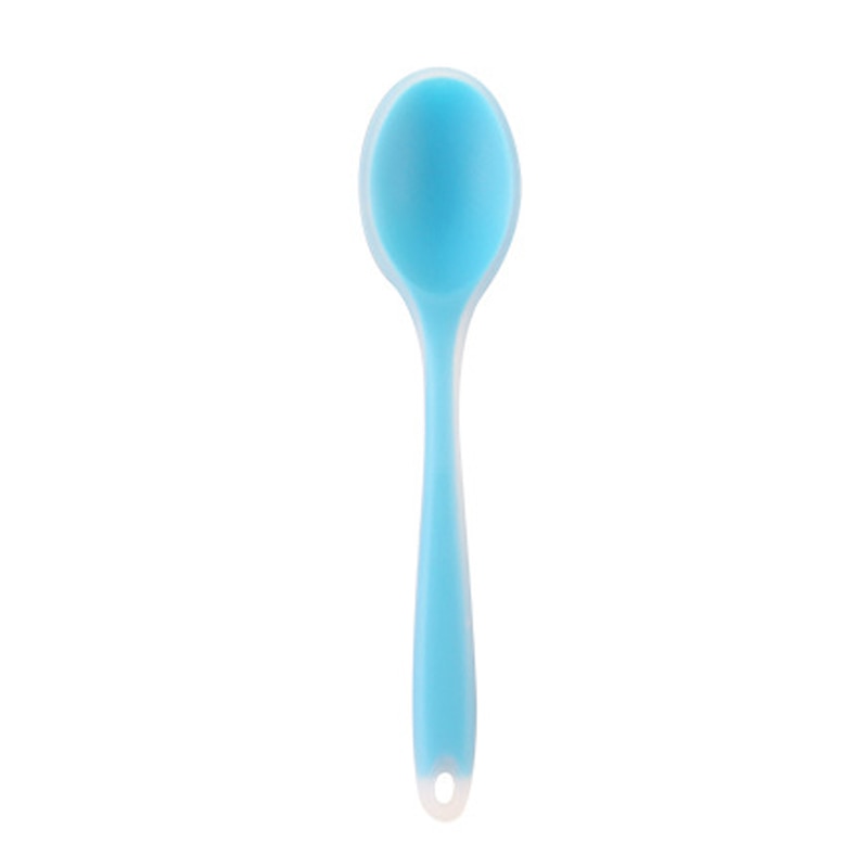 Colorful Silicone Spoon Heat Resistant Non-stick Rice Spoons Kitchenware Tableware Learning Spoon Cooking Kitchen Tool