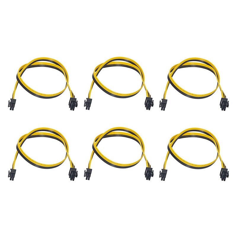 6 Pcs 6 Pin Male Naar 8 Pin (6 + 2) mannelijke Pci-E Pcie Voedingskabel Psu Gpu Pc 60Cm: Default Title