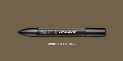 Marcador gráfico Winsor & Newton ProMarker de doble punta gris y negro: Umber