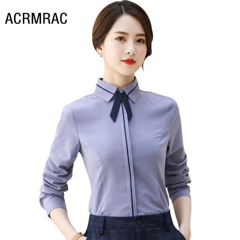 Women shirt Slim autumn Long sleeve OL Formal Business Blouses & Shirts Woman6213