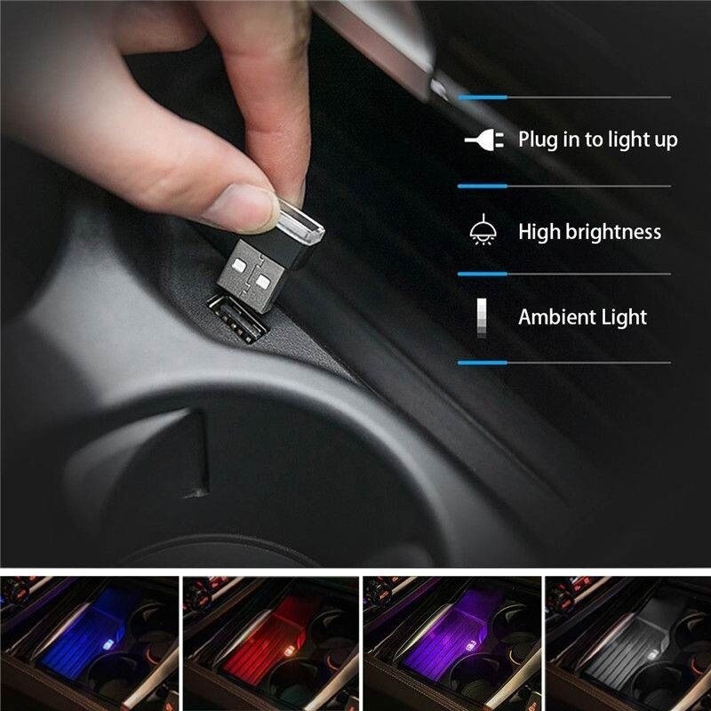 Mini Usb Led Auto Interieur Licht Neon Sfeer Ambient Lamp