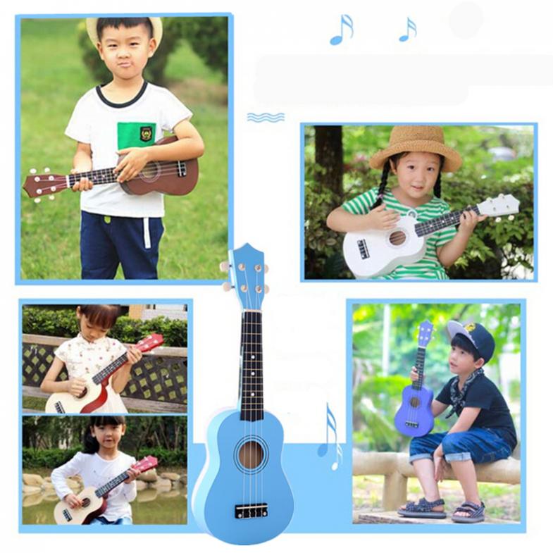 Ukelele Soprano de 21 pulgadas para principiantes, de Navidad para niños, guitarra Hawaiana de cuatro cuerdas, bolsa, sintonizador, cadena, púa