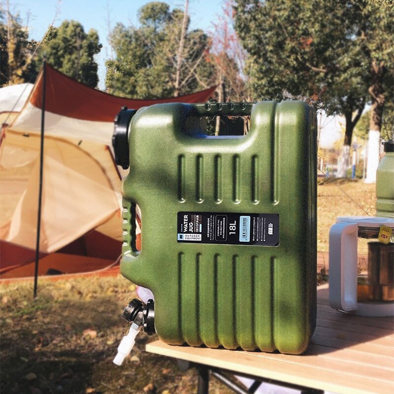 12L/18L Outdoor Water Storage Bucket With Faucet Large-Capacity Water Container On-Board Water Tank for Outdoor Camping Trips