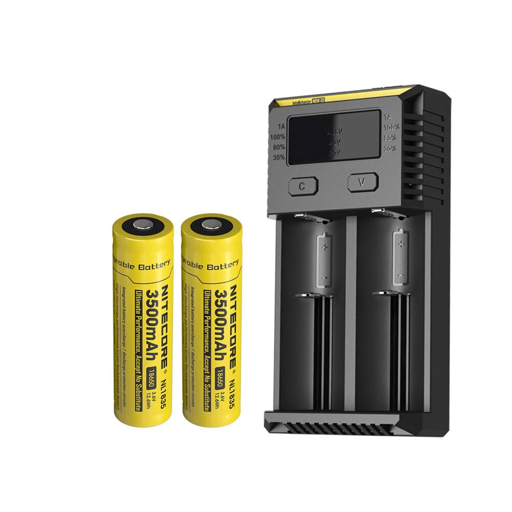 NITECORE I2 batterij Oplader + NITECORE 18650 3500mAh NL1835 Oplaadbare li-ion batterij
