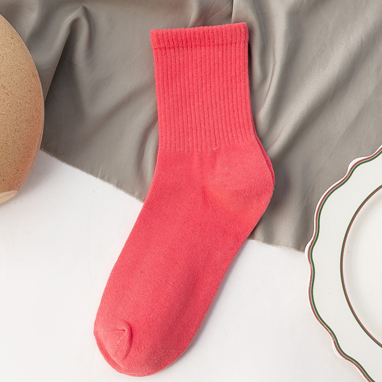 Damensocken aus 100er Baumwolle, modischer Trend, einfarbige Damensocken, Damensocken aus reiner Baumwolle, fröhliche Mädchensocken, kurze Besatzung-Söckchen: Elfenbein