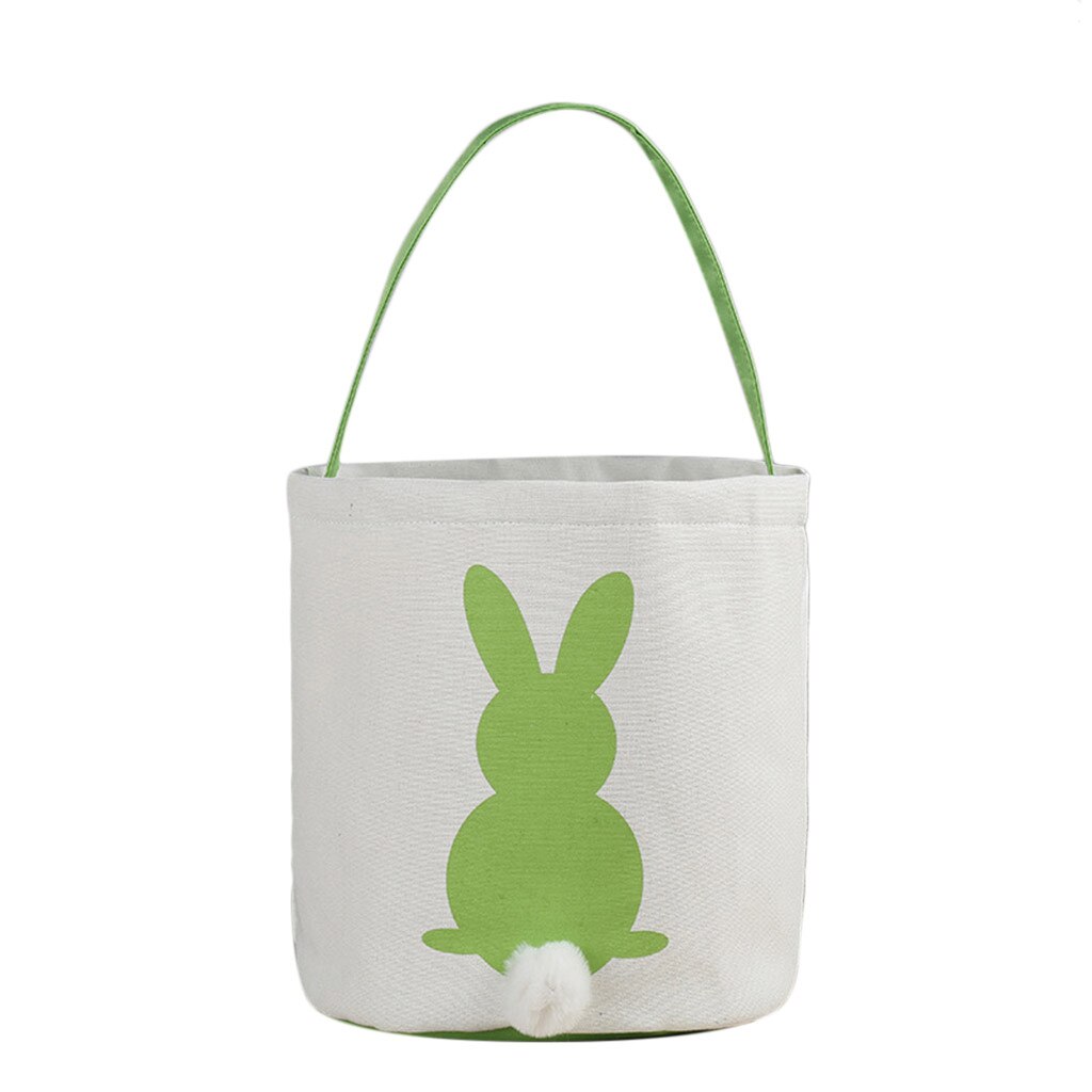 Pasen Ei Mand Konijn Bunny Gedrukt Canvas Carry Eieren Candy Bag Mar16: GN