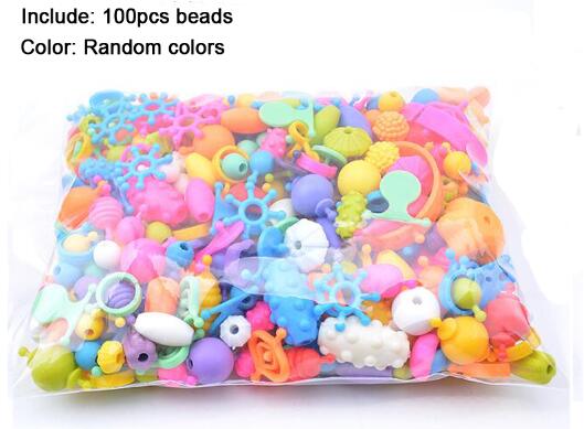 Pop-arty perler snap-sammen til børn smykkesæt diy halskæde og armbånd håndværk fødselsdag legetøj gyh: 100 stk opp