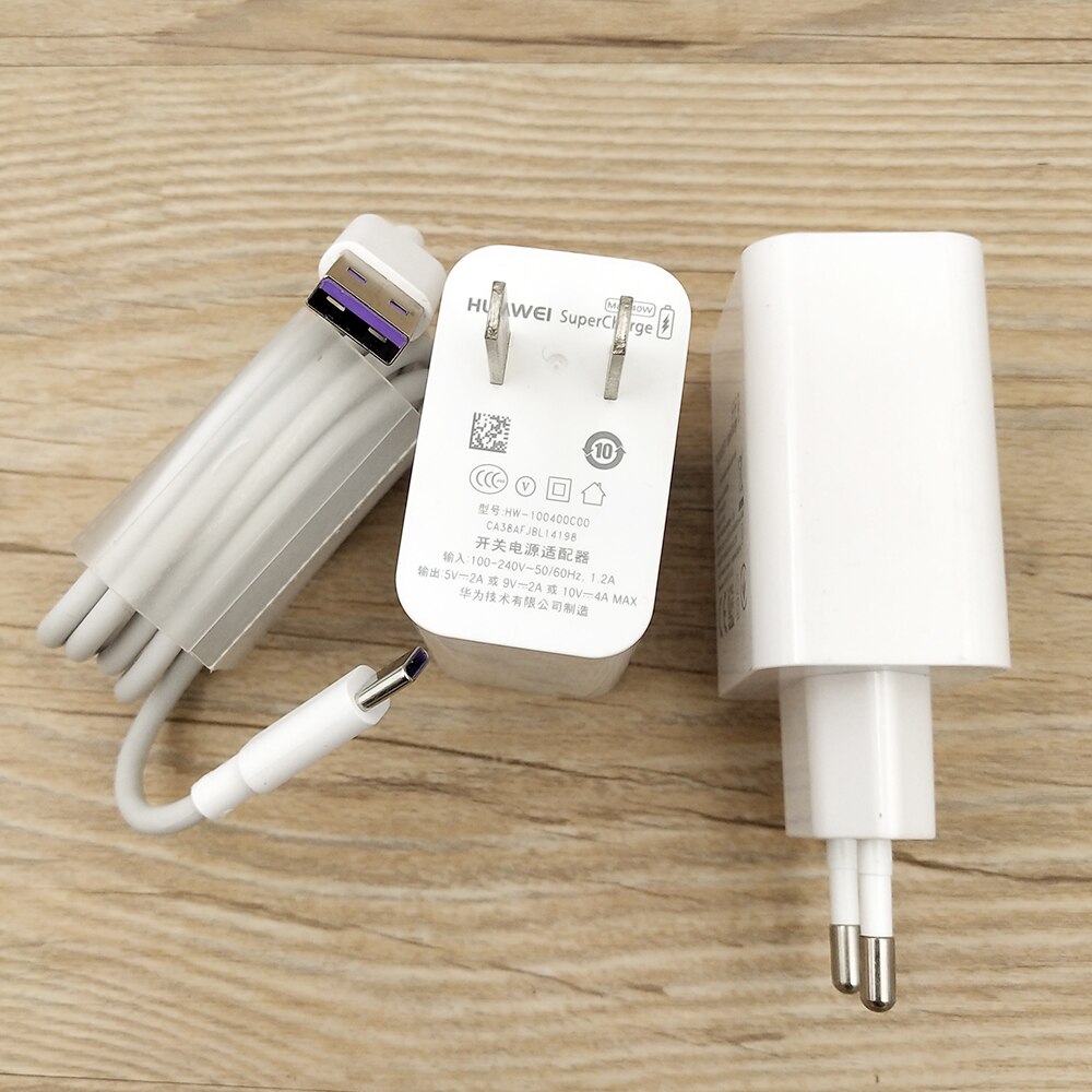 Originele Huawei 10V4A Supercharge Quick Charger Eu/Us Wall Adapter 5A Type C-Kabel Voor P30 P40 Pro mate 20 30 Pro Nova 6 7 7se 8