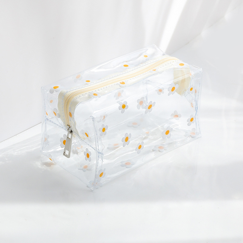Frauen Wasserdichte Klar Kosmetik Taschen fallen PVC Mädchen Reise Reißverschluss machen-hoch Tasche Beutel Toilettenartikel Pinsel Waschen Organizer: 7