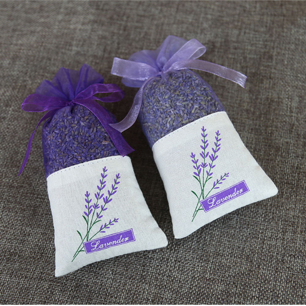 30pcs Empty Sachets Bag Flower Printing Fragrance Lavender Sachet Bag Purse (New Style) - Light Purple