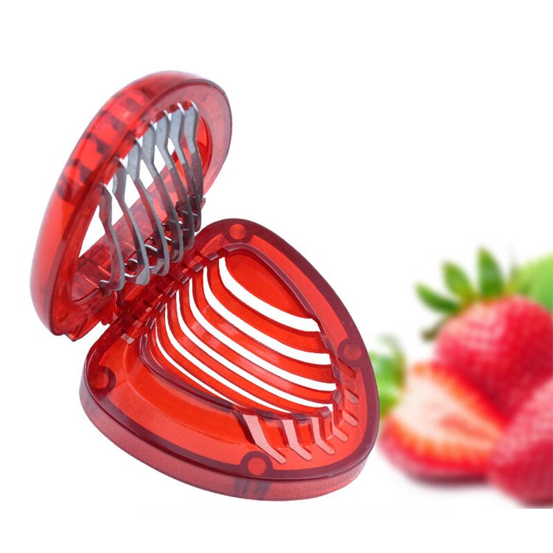Portable Kitchen Gadgets Strawberry Slicer Fruit Cutter Salad Cutter Stainless Steel strawberry cutter Fruit slicer Carving Tool