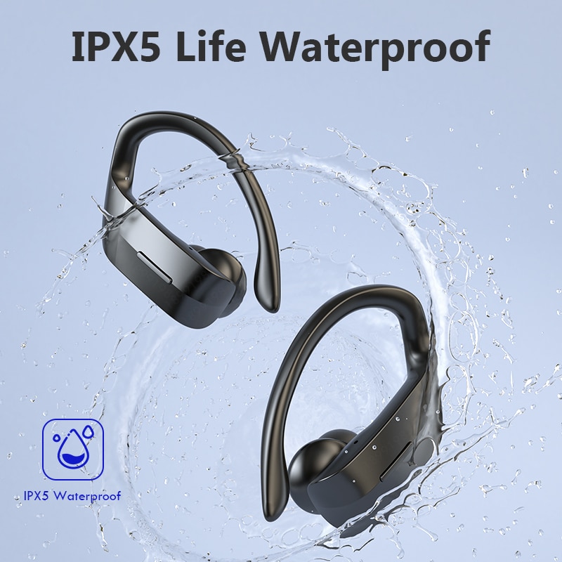 Wireless Headphones TWS Bluetooth 5.0 Earphones 9D Hifi Stereo Sports Waterproof Headphone LED Display Earphone Ear Hook Headset