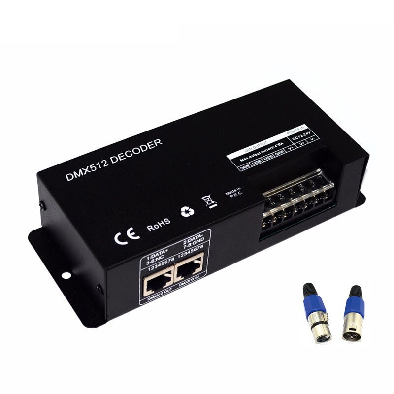 4CH * 8A Rgbw DMX512 Decoder Led Strip Licht Controller Dmx Pwm Tape Lights Constante Dimmer DC5V 12V 24V Rgb Driver