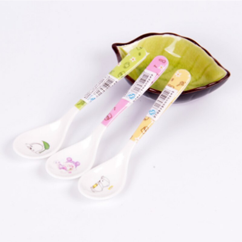 Łyżka robić karmienia dziecka dziecięca zakrzywiona długa zastawa stołowa żywność dla niemowląt łyżka robić zupy przeciw poparzeniom zastawa stołowa 4 styl dzieci: prosto łyżka