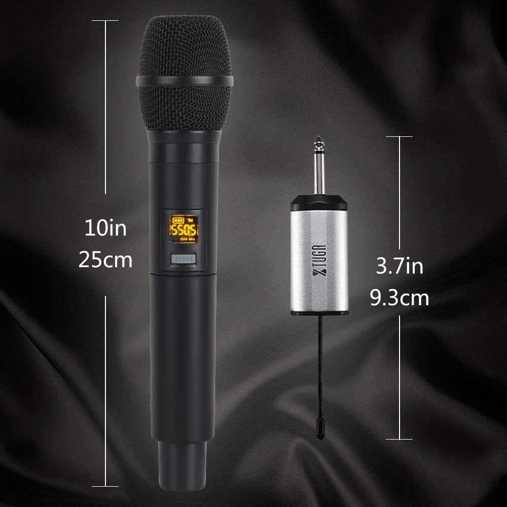 Wireless Microphone System Dual Cordless Handheld Microphone 2 Channel Cordless Microphone Kit For Studio Karaoke