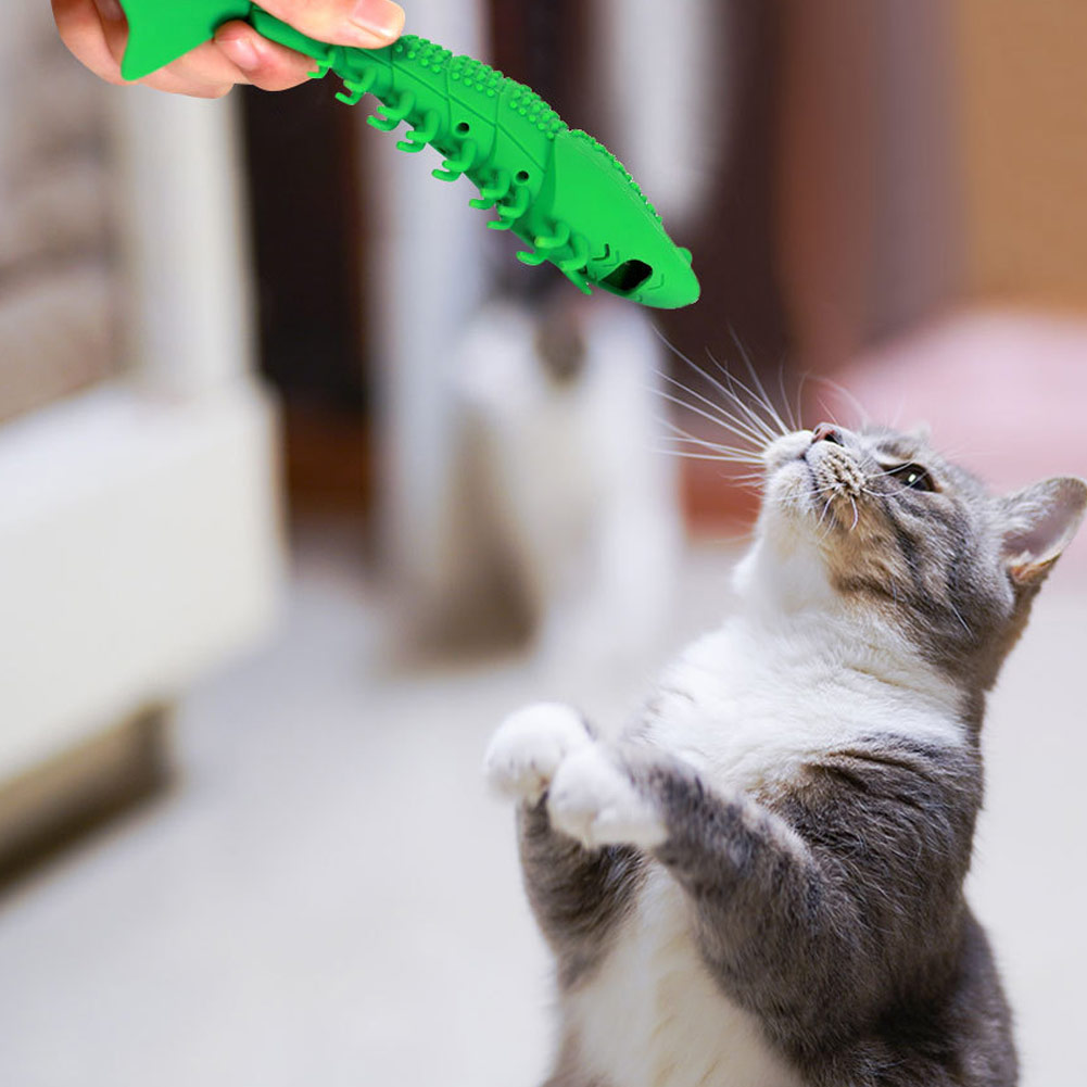 Cat Toothbrush Chew Catnip Toy Crayfish Shape Kitten Teeth Cleaning Dental Care 2019ing