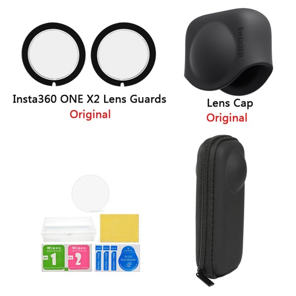 Insta360 ONE X2 lentilles gardes caméra corps coque en Silicone sac de rangement de protection lentille capuchon pour Insta 360 ONE X2 accessoires: Bundle 5