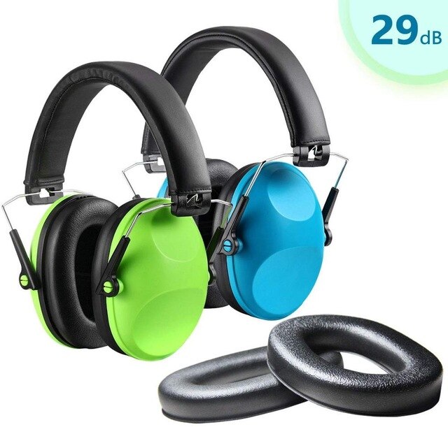 Orejeras de protección auditiva para niños de 6 meses a 18 años, cascos con reducción de ruido: Bluegreen