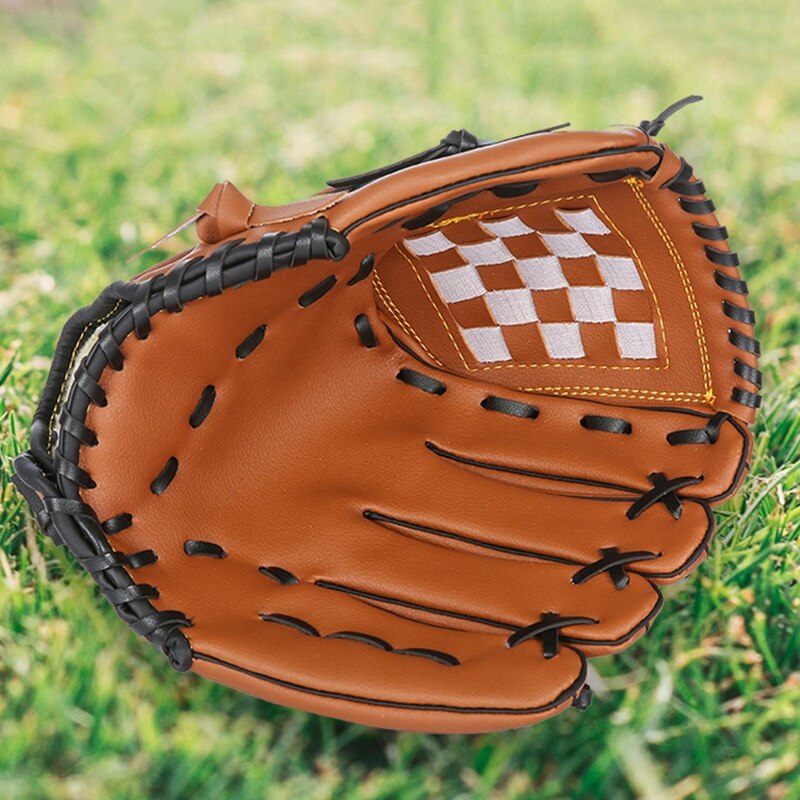 9.5 tommer venstrehånds baseballhanske voksen tykk pu imitert skinn baseballhanske barn tenåring pitcher med softballhanske