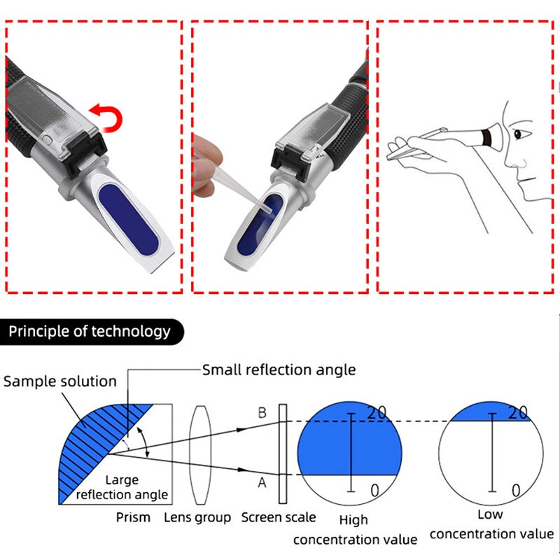 Brix 0-90% refractometer Sugar Refratometro for Food Content fruit juice liquids ATC Measurement tool 30% off