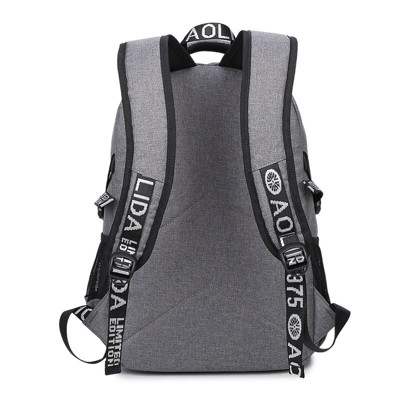 backpack male students bag Oxford waterproof USB charging backpack