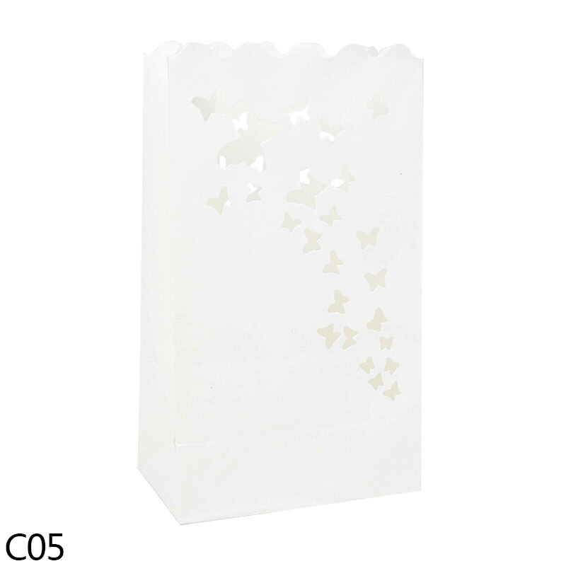 5Pcs Festival Laterne Hochzeit Geburtstag Party Dekoration Papier Kerze Tasche Herz Tee Licht Halter Für Valentine Party Dekor: C05 / 10Pcs