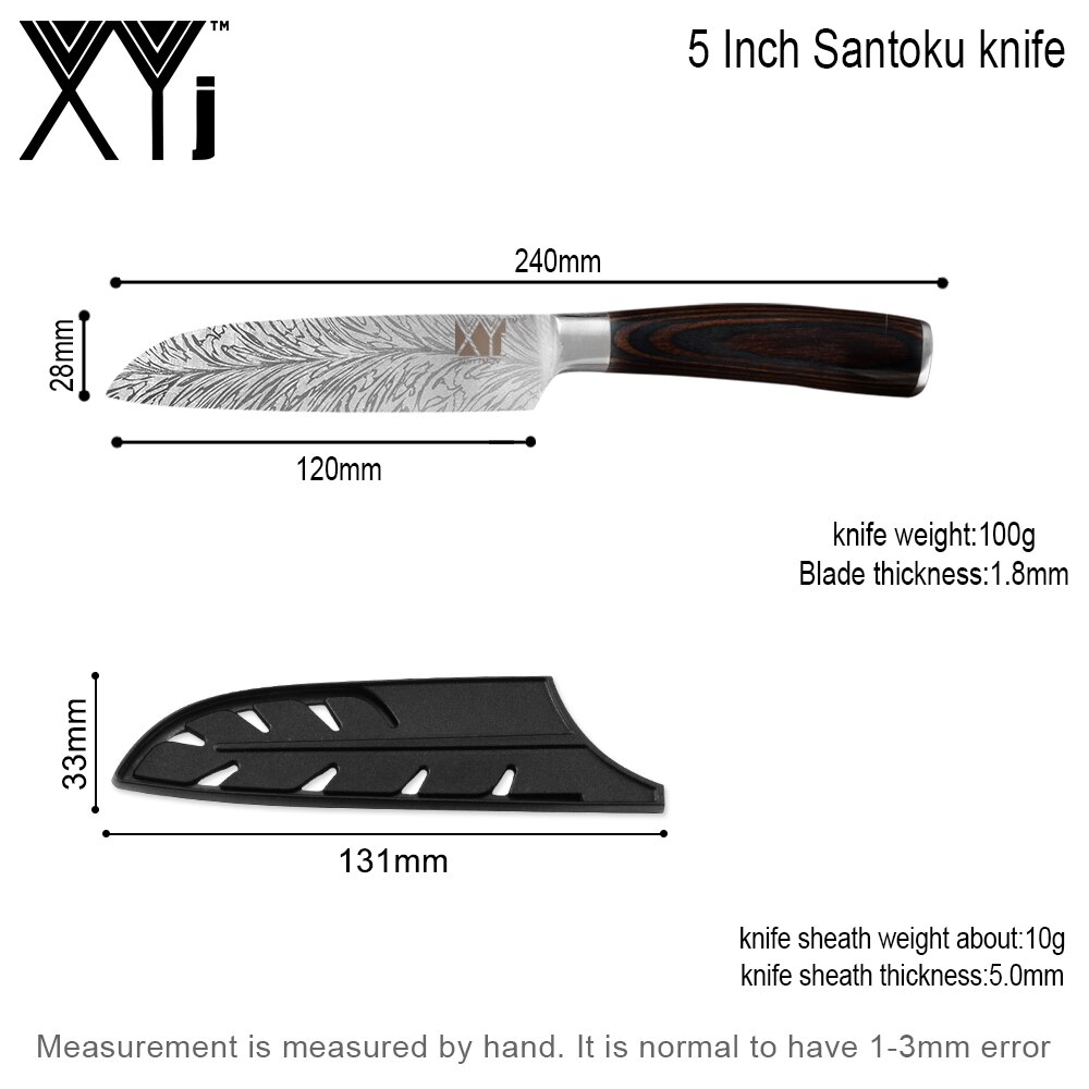 XYj Keuken Roestvrijstalen Mes Damascus Patroon Sharp Blade Chef Snijden Brood Hakken Santoku Utility Paring Messen: G 5 SANTOKU KNIFE