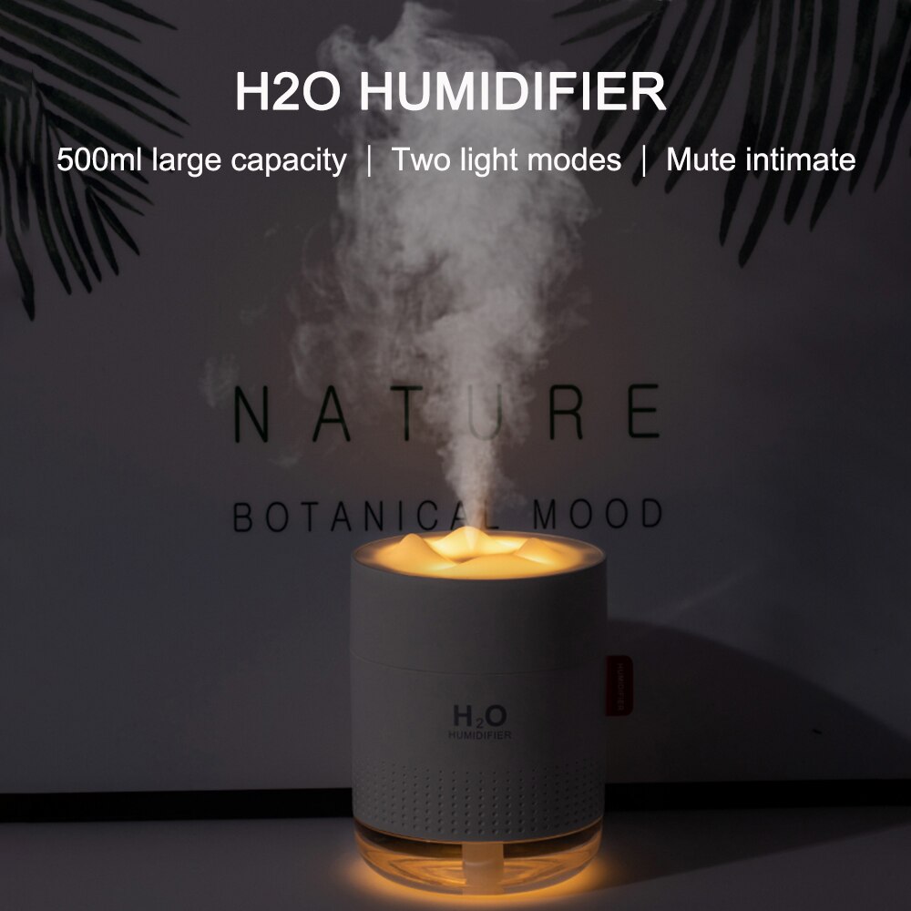 Portable Car Humidifier Ultrasonic H2O USB Power Air Diffuser With Romantic Night Lamp for Auto Household Car Electronics