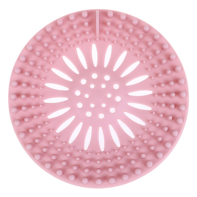 Tapón para el pelo, tapete para desagüe de suelo, cubiertas de silicona para desagüe de ducha, filtro para fregadero, filtro para baño y cocina: Rosa