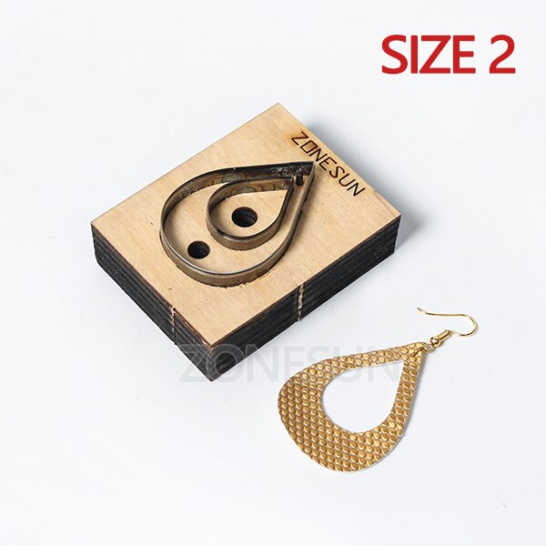 ZONESUN coupe de boucle d'oreille en cuir | Matrice de papier en forme d'art, outil de décoration en cuir pour découpe, Machine à découper, artisanat bricolage: Size 2