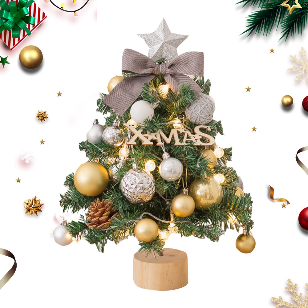 Desktop Mini Christmas Tree Led Lights Home Decoration Tabletop Pine Tree Xmas Tree Christmas Decoration Ornament Year