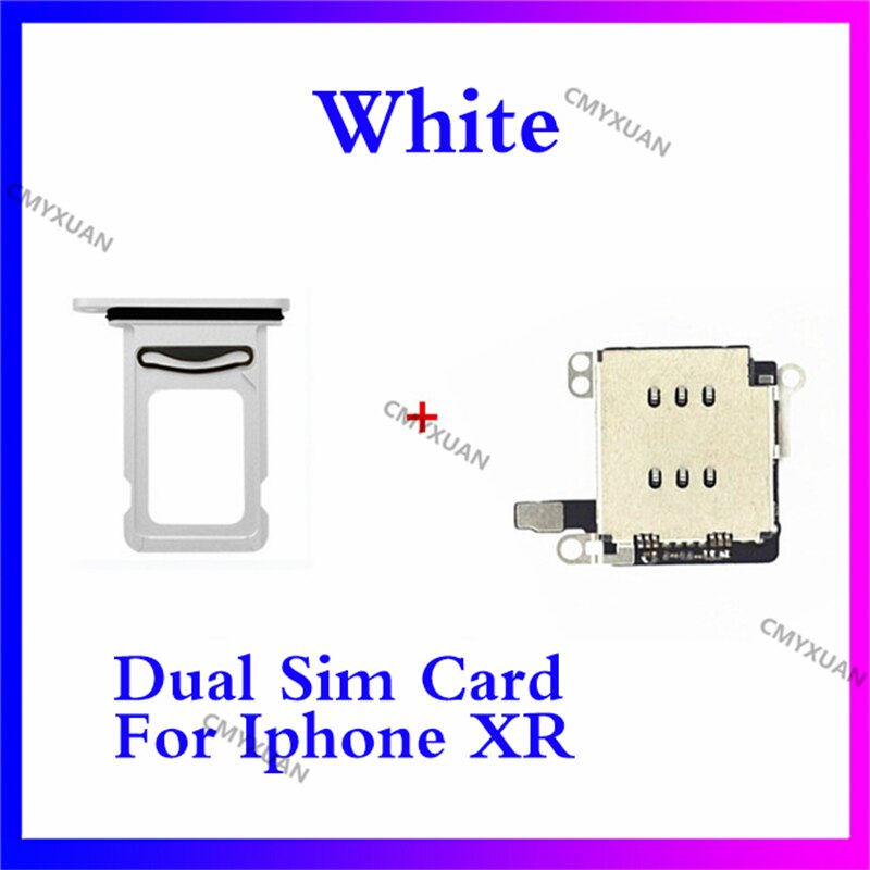 Lector de tarjeta SIM Dual para iPhone XR, cable flexible + bandeja de tarjeta SIM, adaptador de ranura, piezas de repuesto