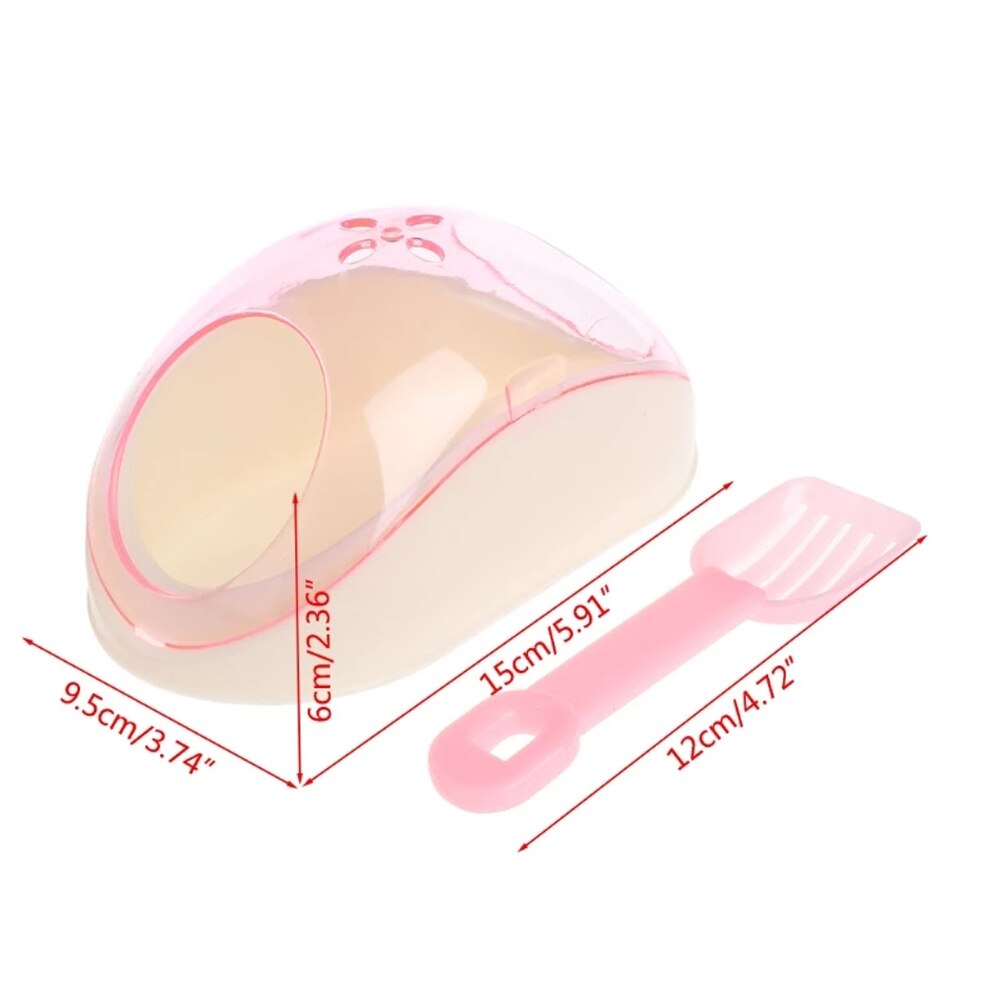Litière en plastique pour animaux domestiques, Hamster, souris, bain de sable, Sauna, boîte de toilette avec pelle, toilettes pour animaux de compagnie