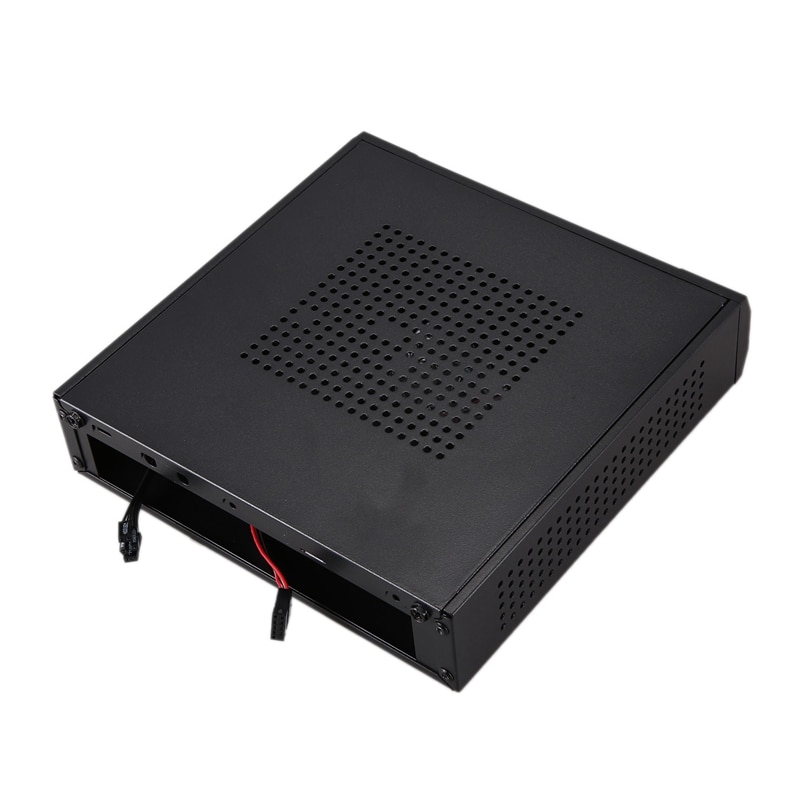 Mini-ITX Slim Small Form Factor Computer Case HTPC Computer Case with 2 x USB2.0 12V 8A Power Adapter