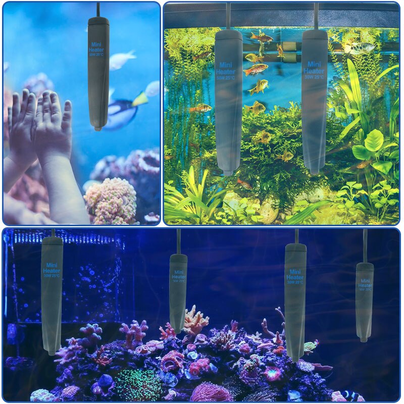 Température Mini chauffage incassable Aquarium chauffage tige réservoir de poisson constante Submersible chauffage tige plus Aquarium accessoires