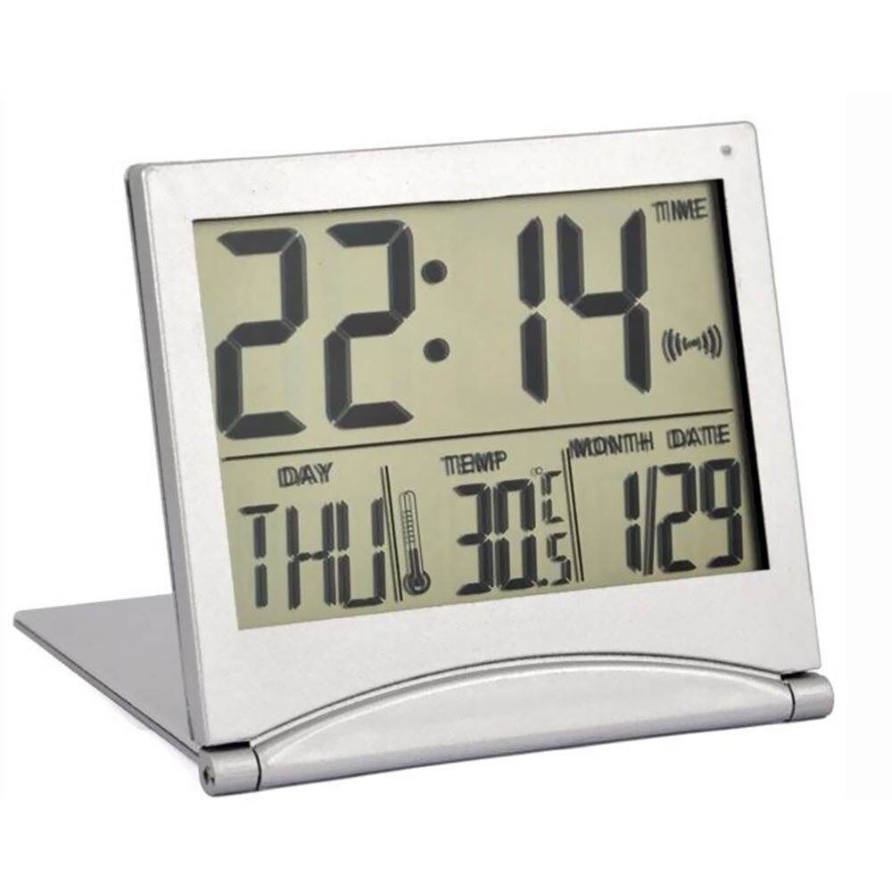 LED Digital Electronic Clock Folding Travel Alarm Clock With Flip Countdown Desktop Calendar Table Clock