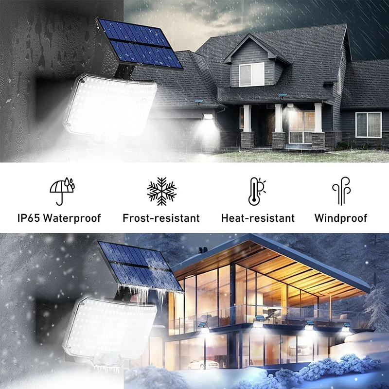 234 LED-Solarleuchten für Höhle Außenbereich mit 3 Modi, Bewegungsmelder, Solar--Flutlichter mit Fernbedienung, IP65 wasserdicht, Sicherheits-Solar--Wandleuchte