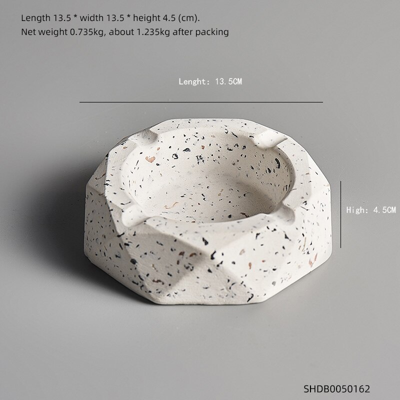 Moderne Cement Asbak Gewone Nordic Thee Tafel Cement Asbak Asbak Huishoudelijke Goederen Asbak Woondecoratie Accessoires: Polygon Large