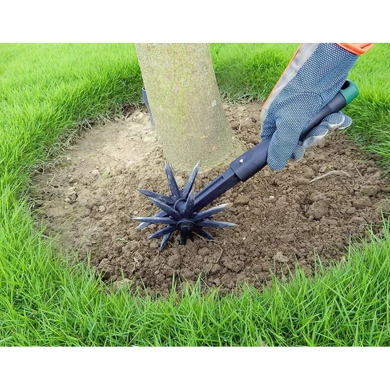 Cultivador rotativo para césped y jardín, cultivador rotativo de jardinería ajustable y herramienta de cultivador de jardín manual, herramienta de arado de suelo