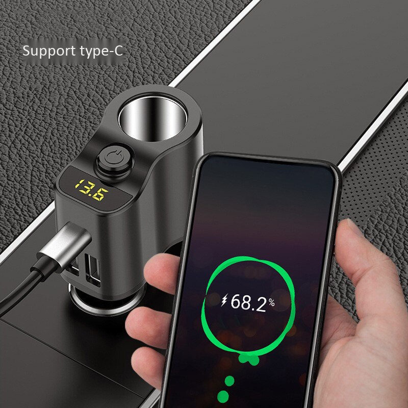 Dubbele usb autolader digitale display aansteker 5v 3.1a tablet gps adapter lader voor huawei iphone autolader