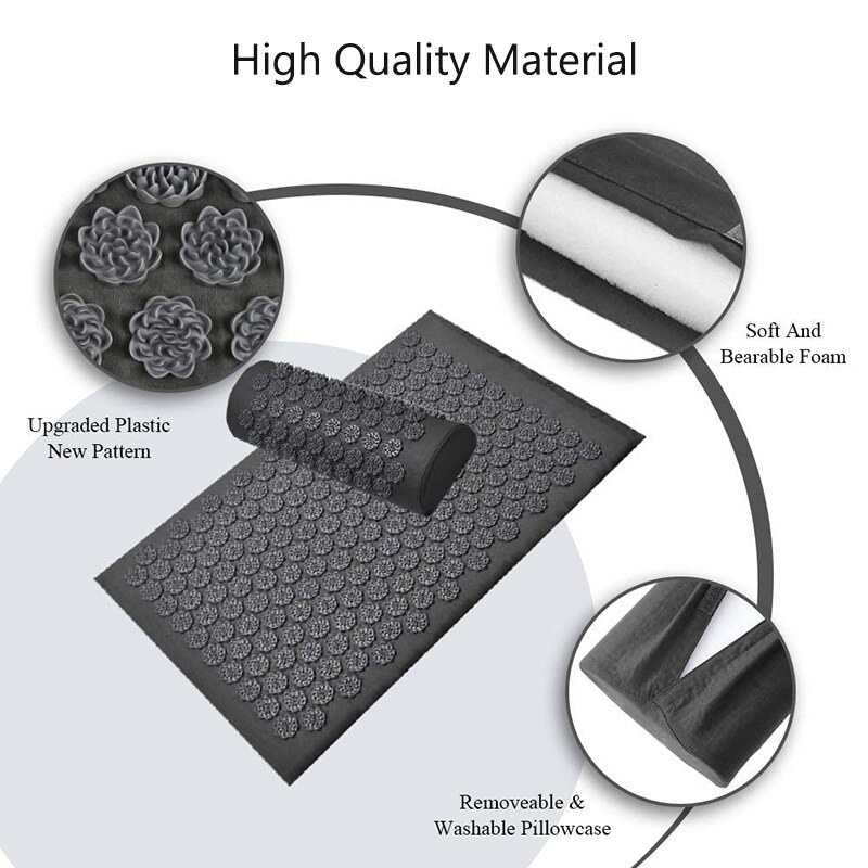 Bloem Lotus Acupressuur Mat Spikes Accupresure Massage Mat Voor Back Hals Fitness Naalden Pad Kussen Kussen Set